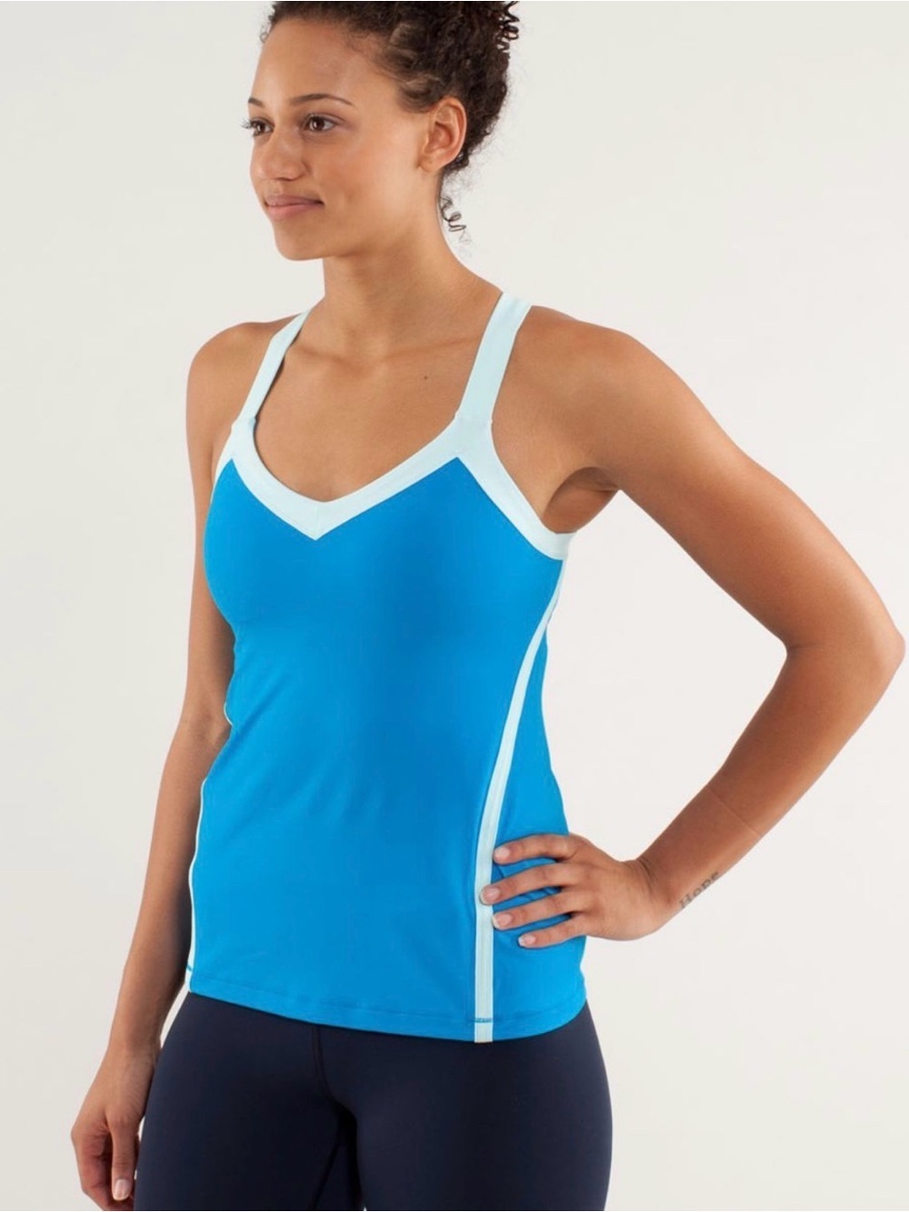 Lululemon Athletica Blue and Light blue Tank Top with built in bra